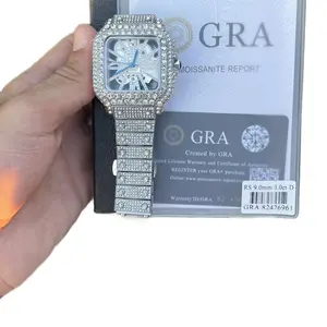 Moissanite Diamond Bracelet Watches, Artificial Gemstone Jewelry Accessories