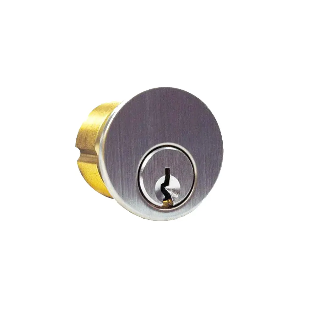 GMS Mortise Cylinder Door Lock - 1-1/2 in Length, 5-Pin Lock Cylinders, US26D Satin Chrome, SC1 Keyed Alike Keys, 10-Pack Door Hardware