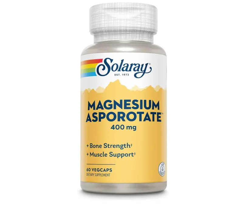 SOLARAY Magnesium Asporotate 400 mg Magnesium Complex VegCaps, 60 Count, 30 Servings - Aspartate, Orotate & Citrate Blend, Lab Verified for Heart, Muscle & Nerve Support