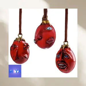 Berserk Behelit Amulet Necklace, Dark Anime Charm Pendant, Gothic Cosplay Jewelry for Men Women