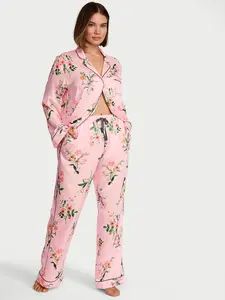 Victoria's Secret Signature Satin Long Pajama Set