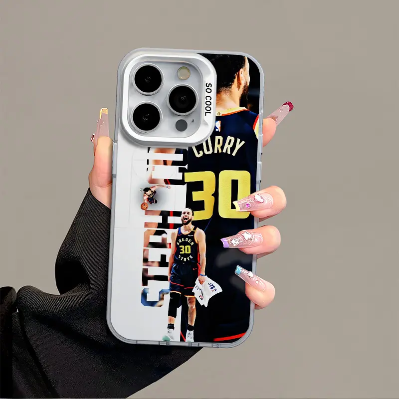 Curry & Basketball Pattern Multi-Model Protective Shell for iPhone 17,16,15,14,13,12,11,X,XS,SE23 PRO,PLUS,MAX 2020,2022 - Wide Compatibility, Shockproof Anti-Drop Hard TPU iPhone Phone Case Accessory