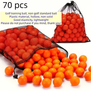 70pcs Golf Practice Balls, Hollow Training Balls, Outdoor Sports Equipment, Birthday Party Gifts, School Carnival Rewards, Sport Balls, Ball Set