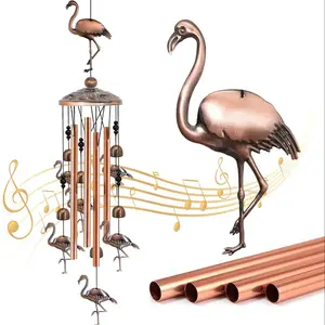 Creative Flamingo Design Wind Chime, Outdoor Hanging Decoration, Garden Decoration Supplies for Home, Lawn, Front Porch, Patio and Garden, Outdoor Wind Chimes