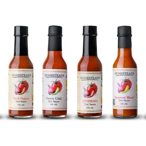 Homestead's Complete Set - Spicy Sauce Mix Variety Pack with Datil Pepper, Green Chili, Inferno, & Gourmet Blend Hot Sauces Chipotle Dip Chillioil Flavor