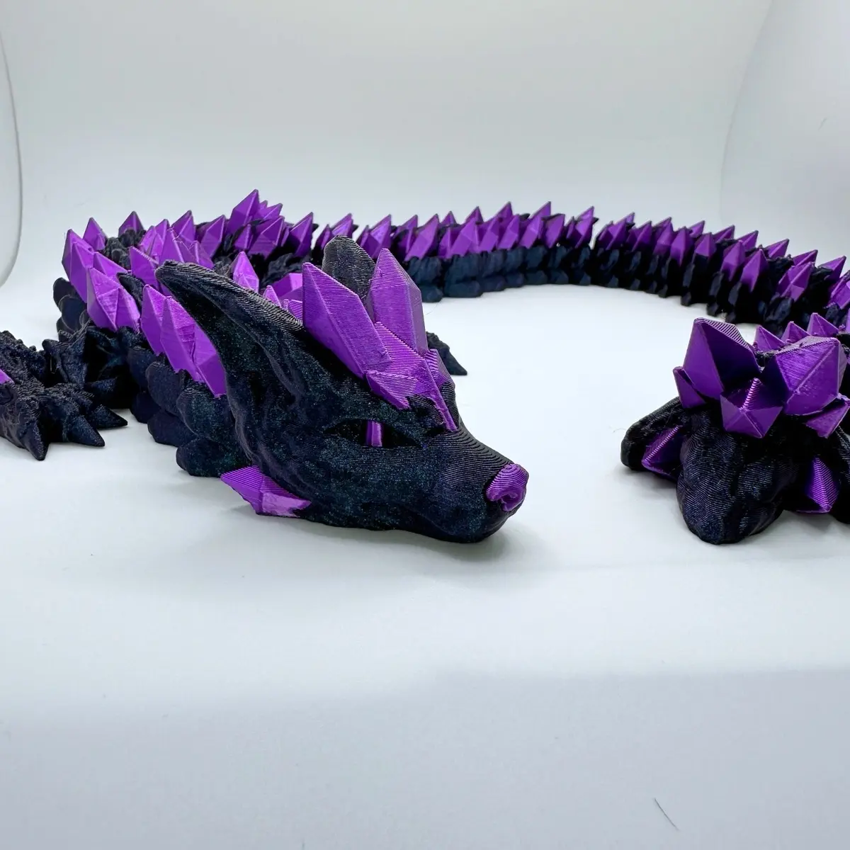 3D Printed Crystal Wolf Dragon Figurine - Decorative Gift for Home or Gifts
