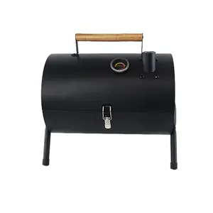 Volixor Carbon Steel Outdoor BBQ Grill Dual-Sided Griddle with Independent Charcoal Tray Foldable Camping Gear Handheld BBQ Grill Grey Portable