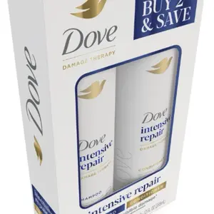 Dove Beauty Intensive Repair Shampoo & Conditioner Set for Damaged Hair - 12 fl oz - Repair & Restore Haircare Combo