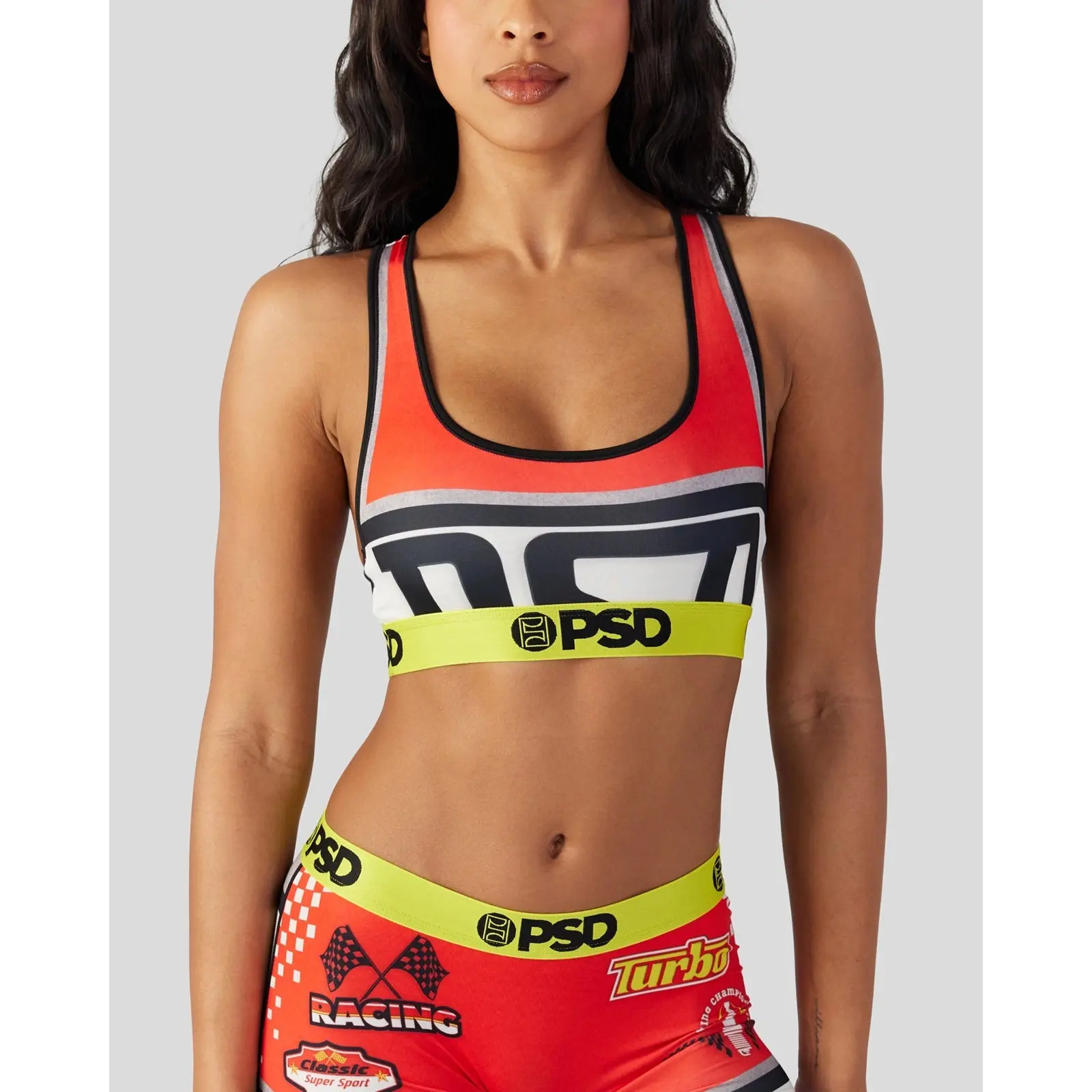 PSD Womens Turbo Race Racerback Sports Bra - Comfortable, Breathable, Ultra-light Fabric