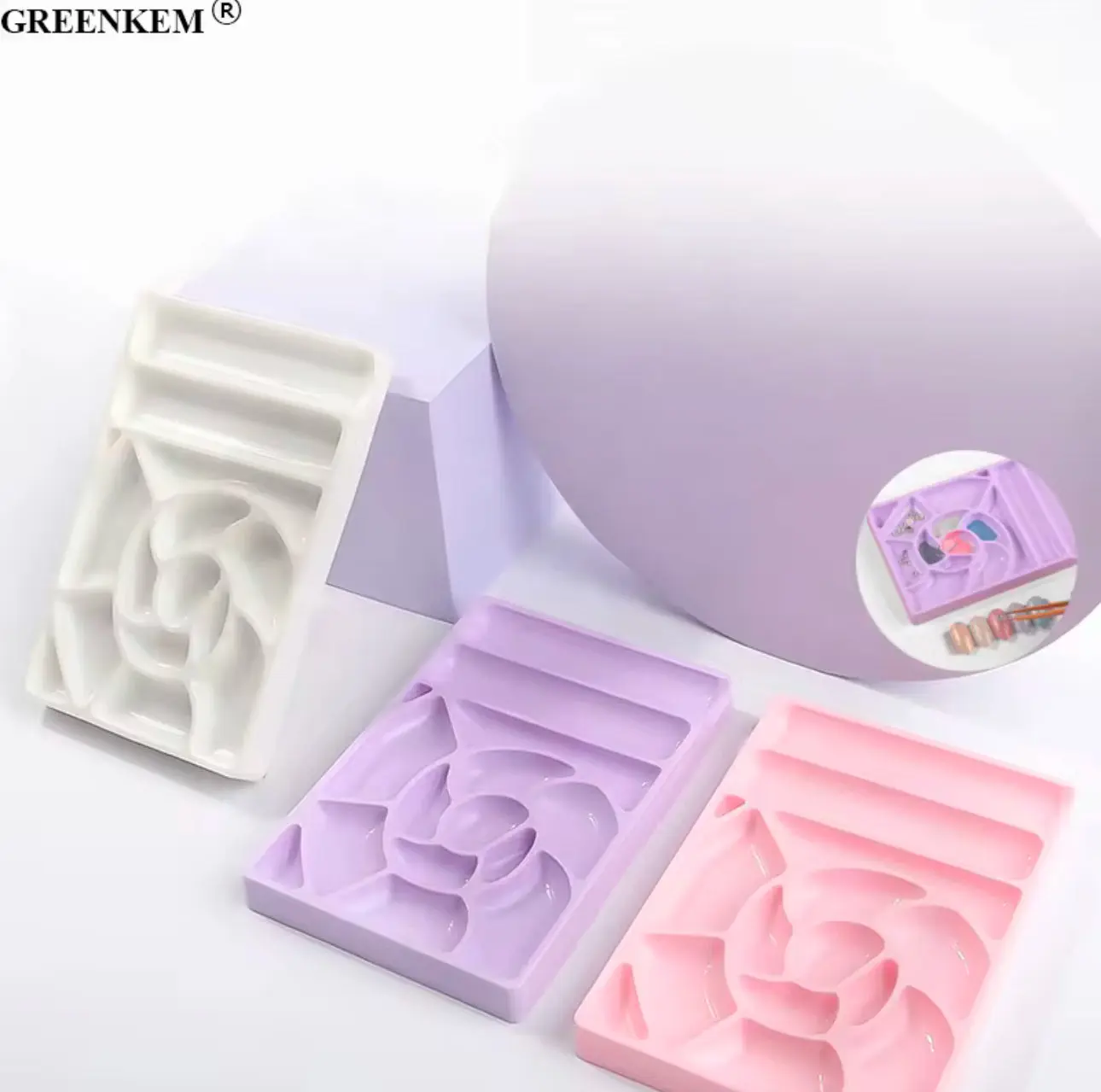 Multi-Grid Nail Palette, Plastic Cosmetic Polish Mixing Tool for Manicures and Professional Nail Art Application, Nail Care