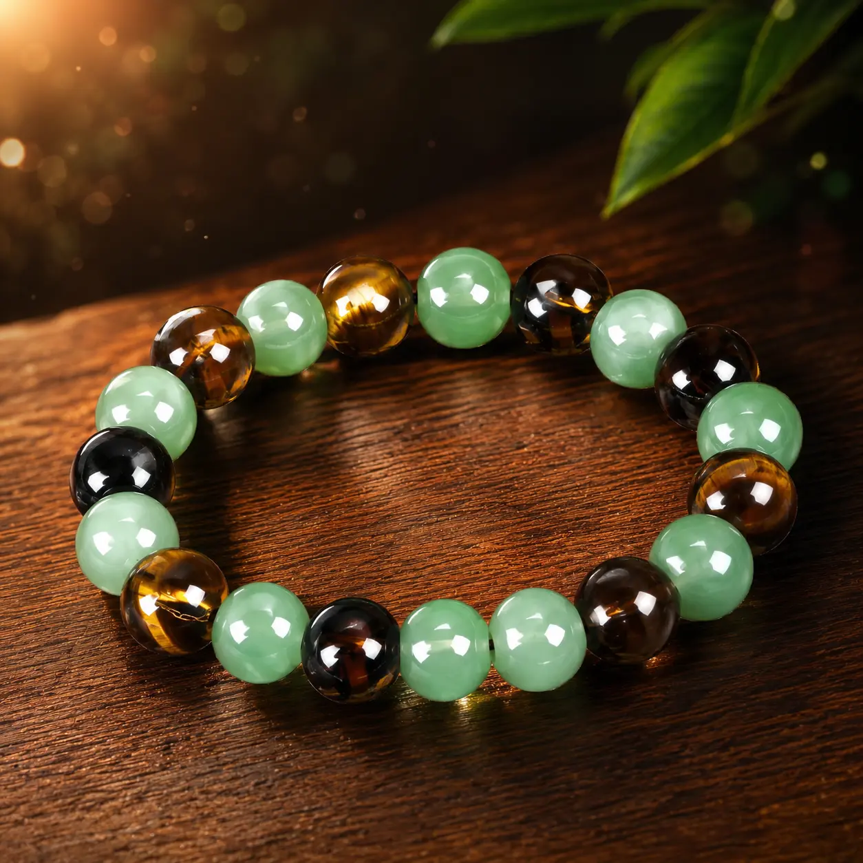 1pc Arpurraina Money Attraction Bracelet with Green Aventurine & Tiger Eye beaded  jewelry protection bracelet encouragement gift fashion artificial bracelet  of  the  day Colorblock Beaded Crystal Bracelet ,Manifestation, Abundance, Good Fortune, Success