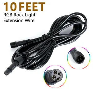 10FT 4Pin Extension Cable Cord Wire for 4 & 6 & 8 Pods RGB Multicolor LED Rock Lights Kits Lighting Accessories Lighting rock lights