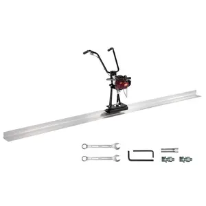 Fathersdaygift VEVOR Concrete Power Screed, 4 ft Aluminum Board Straight Edge Bar Set, 4 Stroke Cement Finishing Vibrating Motor with Height Adjustable Handles, High Efficient Concrete Tool 6500RPMdealsforyoudays