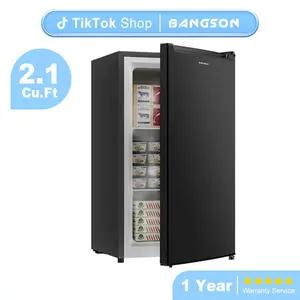 BANGSON 2.1 Cu.Ft Small Upright Freezer, Single Door Mini Freezer, Small Freezer, Adjustable Thermostat, Energy-Efficient, Compact Refrigerator, Quiet Operation, Compact Freestanding Freezer, Gift Idea, Mother's Day Gift