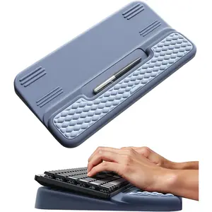Ergonomic Wrist Rest with Keyboard Stand, Computer Wrist Support Pad, Keyboard Riser Holder Lift Tray with Soft Memory Foam Wrist Pad, Palm Hand Typing Desk Cushion, Great Gift for Office Home - Blue