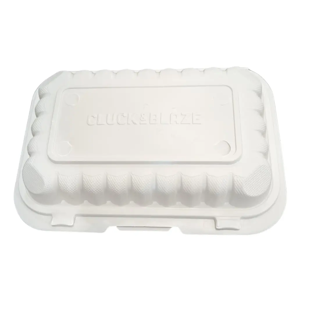9x6 Microwave-Safe White Hinged Take-Out Container – 150 Pack