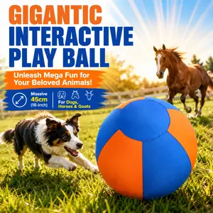 Gigantic Interactive Play Ball for Dogs and Horses, 45cm (18 Inch) Heavy-Duty Herding Ball, All-Weather Oversized Outdoor Toy for Large Dogs, Goats & Farm Animals ball toys big ball