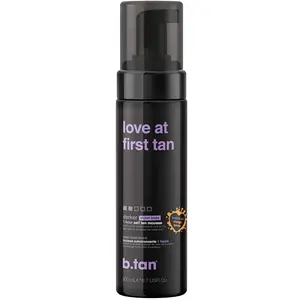 b.tan Violet Base Self Tanner Mousse | Love At First Tan - Best, 1 Hour Express Sunless Tanning Foam, Cancels Orange Tones, Dark Bronzing Glow, No Fake Tan Smell, Face & Body, 6.7 Fl Oz