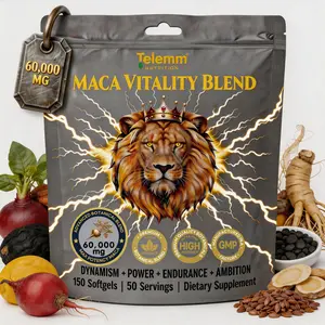 Telemm 60000mg Triple Maca Daily Wellness Softgels | 8-in-1 Natural Botanical Supplement with Red Yellow Black Maca, Shilajit, Ashwagandha & Panax Ginseng | Plant-Based Nutritional Support for Daily Focus & Steady Vitality, 150 Softgels 50 Servings