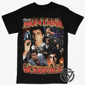 Tony Montana Scarface T-shirt For Men Women, For Fans Unisex Casual Streetswear Top