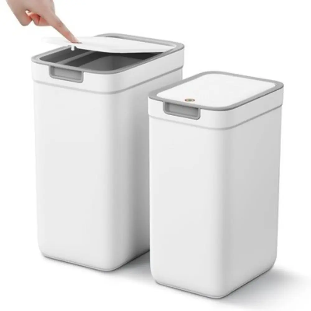 New Garbage can with pop-up lid, small trash can, ultra-thin trash bin trash basket - white New Garbage can with pop-up lid, small trash can, ultra-thin trash bin trash basket - white