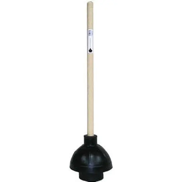 Everflow Industrial Supply Junior Heavy-Duty Toilet Plunger C28812 - 6 in. Force Cup, Wooden Handle, 19" Length, 0.99 lbs
