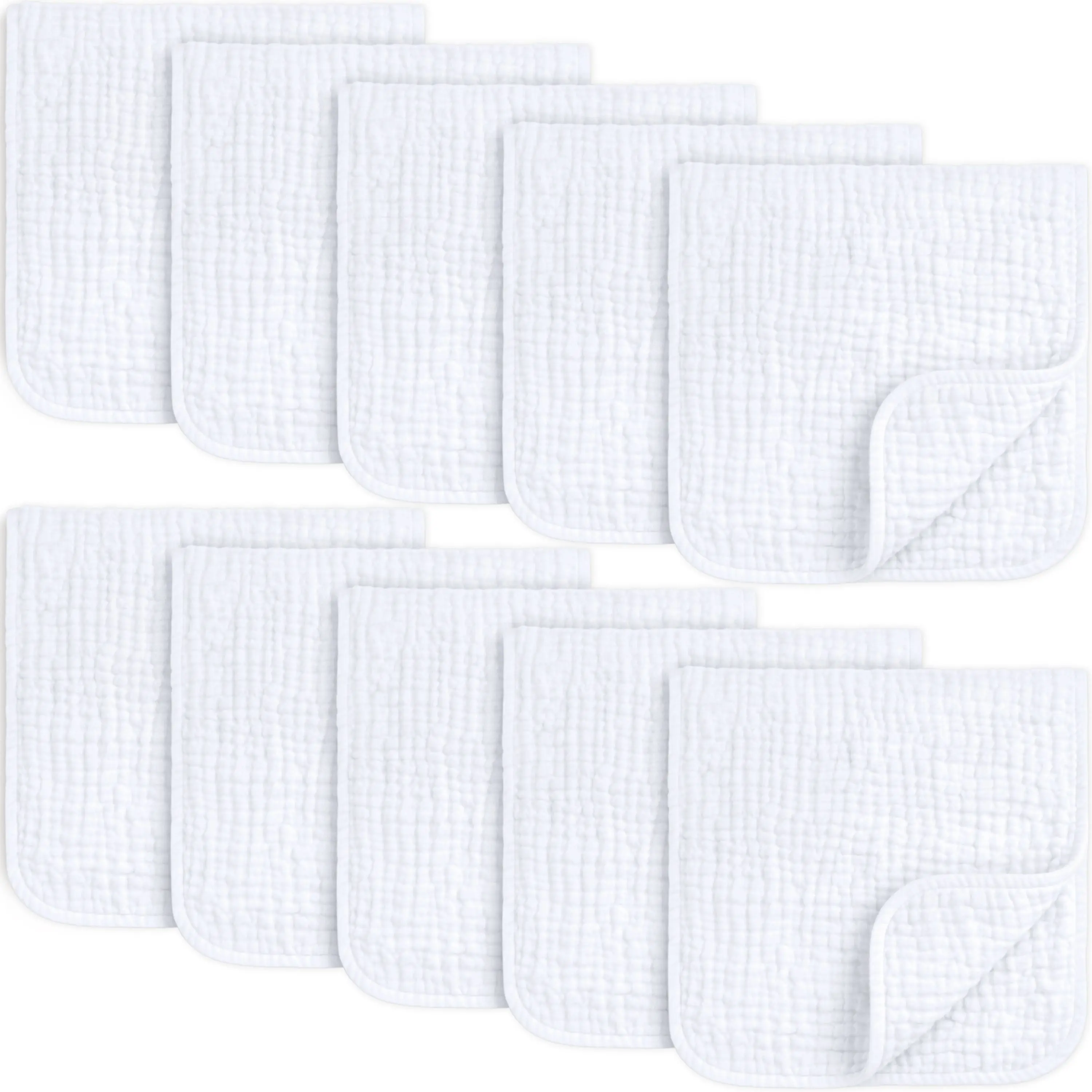 KeaBabies Organic Muslin Burp Cloths Baby Boy, Girl – 100% Cotton Muslin Burping Cloths for Babies, Newborn, 21x10" Large & Absorbent Spit Up Rags, Baby Washcloth, Infant Towels