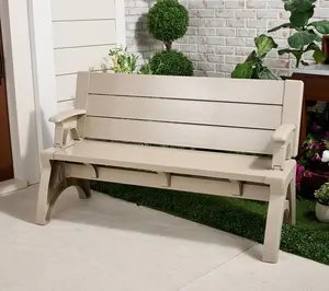 Convert-a-Bench Gen II XL Designer Series Bench-to-Table Modern Outdoor Patio Furniture Stool Chairs