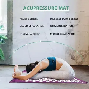 Acupressure Mat with Cushion and Needle Pad - Yoga Massage Mat for Back Pain Relief and Blood Circulation Improvement