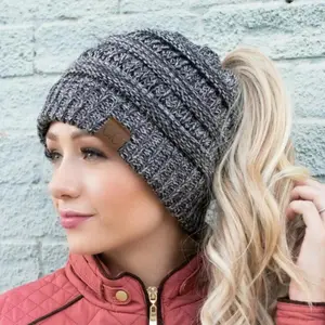 CC Crafted Multi-Toned Bun  Adult Beanies Hats
