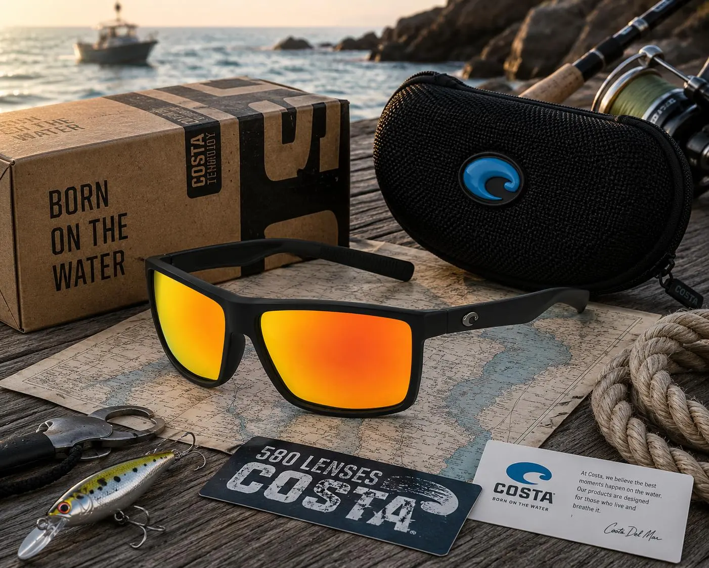 Costa Fishing Sunglasses Polarized UV400, Outdoor Sports Glasses for Men Women, Boating Driving Beach Eyewear