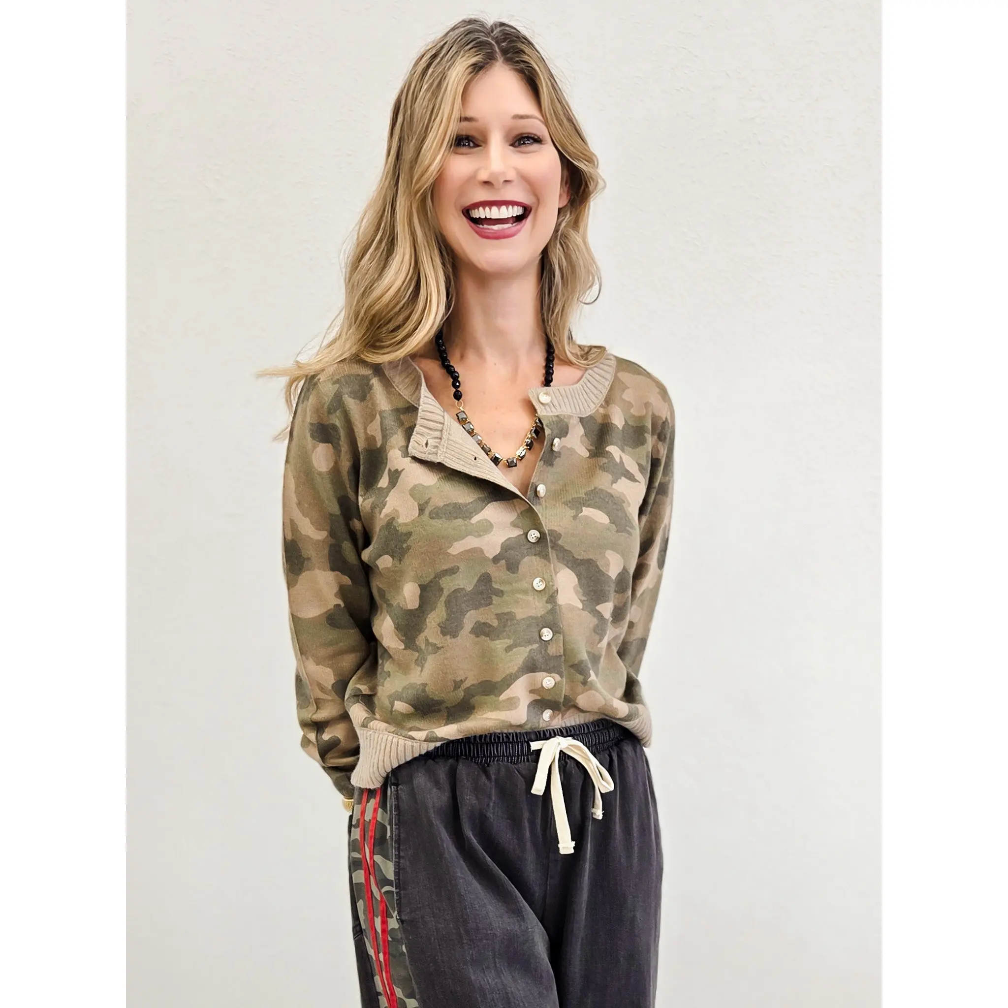 Camo Out Stitches Cardigan