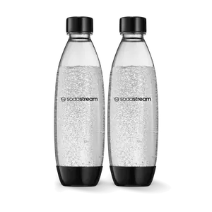 SodaStream 1L Slim Dishwasher Safe Bottles Twin Pack - Black