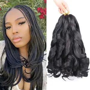 French Curly Braiding Hair 8 Packs Curly Braiding Hair Pre Stretched French Curls Braiding Hair French Curl Crochet Braids Spiral Curl Braiding Hair Extensions