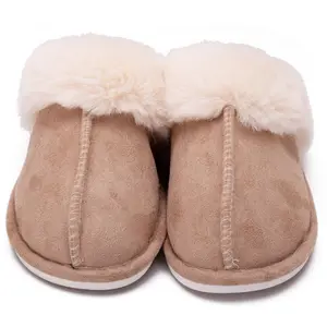 Women's Cozy Plush Fleece-Lined Slip-On Moccasins with Fluffy Detail - Non-Slip Winter Home Slippers with Platform Flat Sole