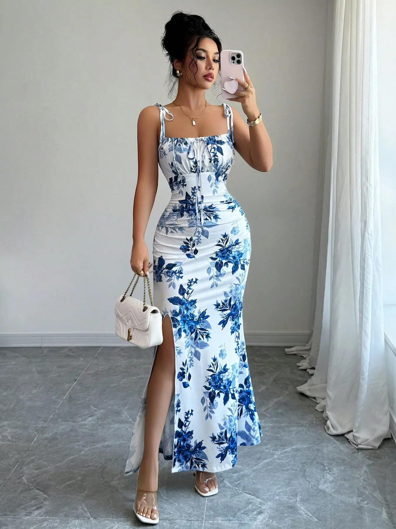 dillards blue floral dress - TikTok Shop