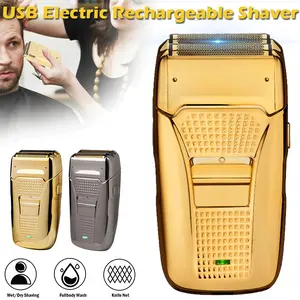 Electric Beard Shaver Razor Cordless USB Rechargeable 4D Twin Blade Reciprocating Blade Head Foil Shaver Beard Trimmer Shaving Machine shaver For men