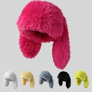 Cute Long Bunny Ear Plush Hat, Warm Ear Protection, Halloween Party Costume, Thickened Fisherman Cap, Fashion Street Accessory, Funny Bunny HatGift