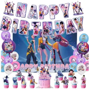 Birthday Party Decorations Set with Happy Birthday Banner, Balloons & Dinnerware, Party Supplies for Classroom, Fan Meeting, Home & Event Decor Goodie Bag Stuffers