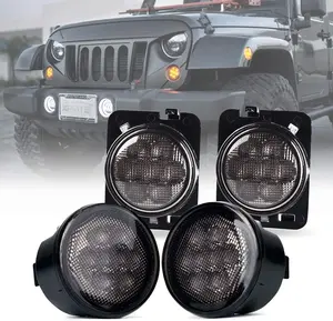 Smoked Lens Turn Signal & Side Marker Lights Kits for 2007-2018 Jeep Wrangler JK JKU