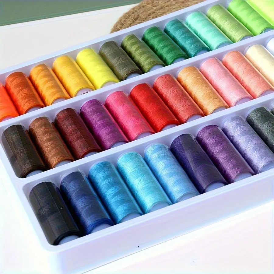 200 Yards Each 39-Color High-Strength Polyester Sewing Thread Set, Colorfast, Hand Stitched, for DIY Sewing and Crafts, Essential Hand Sewing Supplies, Mixed Colors, Sew Supply