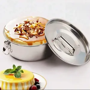 Stainless Steel Flan Pan, 80 Oz Flanera Mold Cooker For Baking, Compatible With 8 10 12qt Pot, Custard Pan, Flan Dish With Lid, Tart Pan, Round Fluted Dish. Cupcake & Pudding Baking!