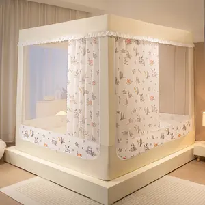 Mosquito Net Tent for Bed – 360° Full Coverage, Breathable Mesh, Reinforced Metal Frame with Dust Cover Top, Fits Multiple Bed Sizes Mesh Netting