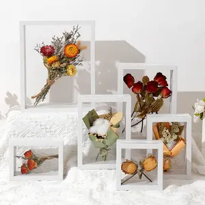 1pc Hollow Display Box Dual-Sided Transparent for Tabletop Decoration, Elegant Home Decor Frame, Durable Fashion Storage Box, Photo Frame, Home Office Frame