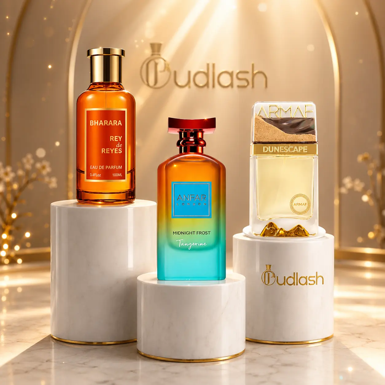 Oudlash Bundle | Armaf Dunescape + Bharara Rey De Reyes Orange + Anfar Midnight Frost Tangerine | Men's Fragrance | 100ml - 3.4 Oz | Eau De Parfum | Mandarin - Bergamot & Blood Orange