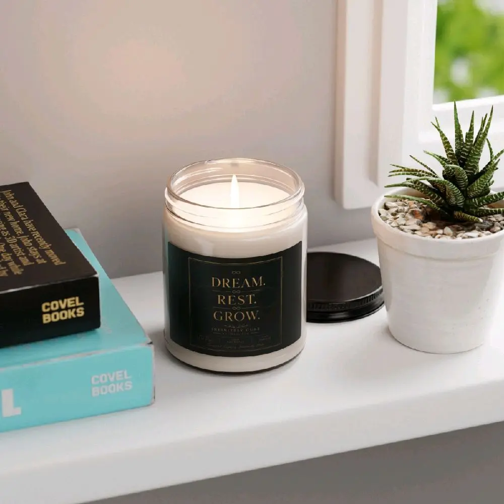 Dream. Rest. Grow. | Infinitely Ours Studio Soy Candle — 9oz Relaxing Aromatherapy Candle