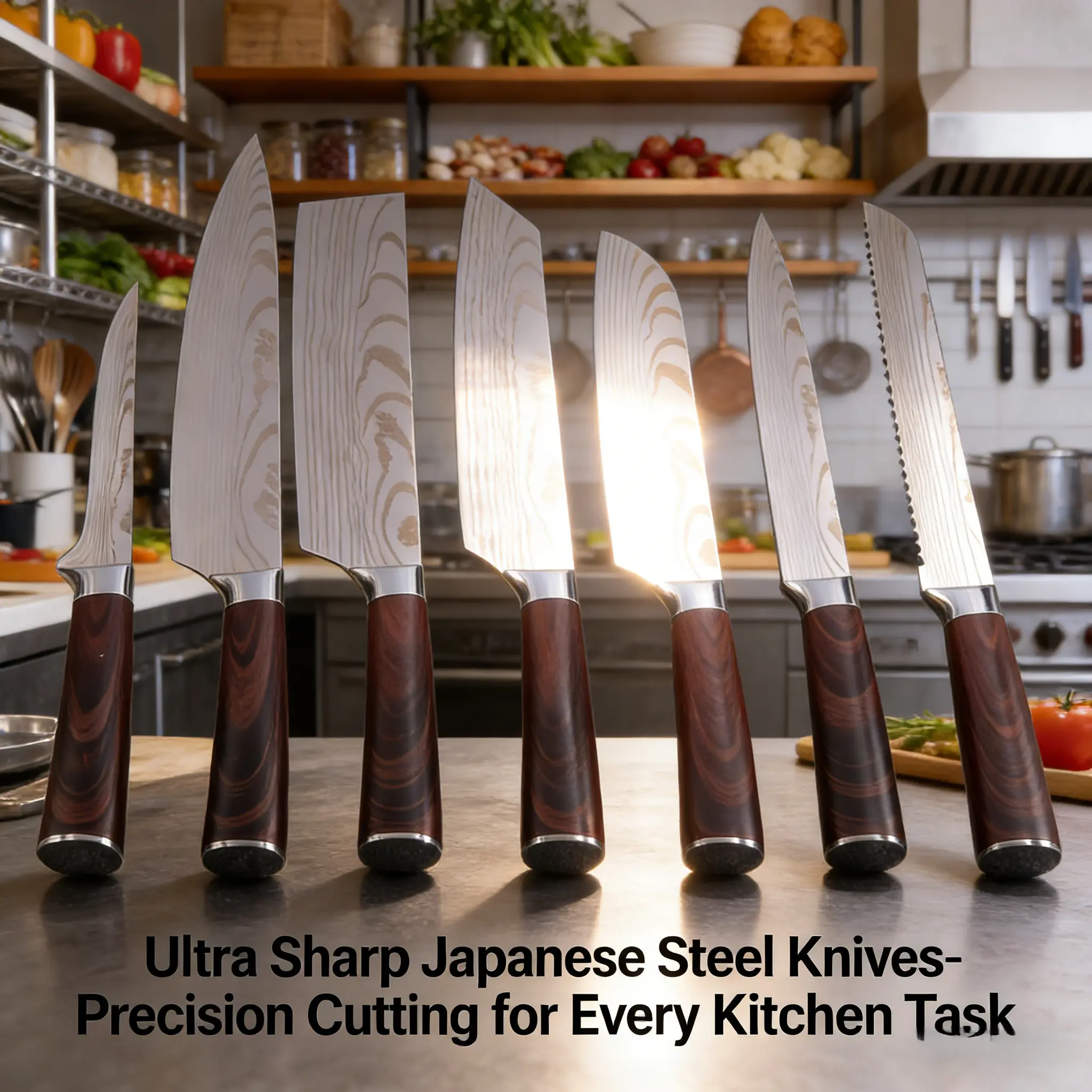 Damascus pattern kitchen set, stainless steel chef's chopping knife, slicing knife, kitchen lady's special meat cutting knife, outdoor camping restaurant home gift, fruit and other kitchen knives, meat processing tools, professional kitchen utensils.