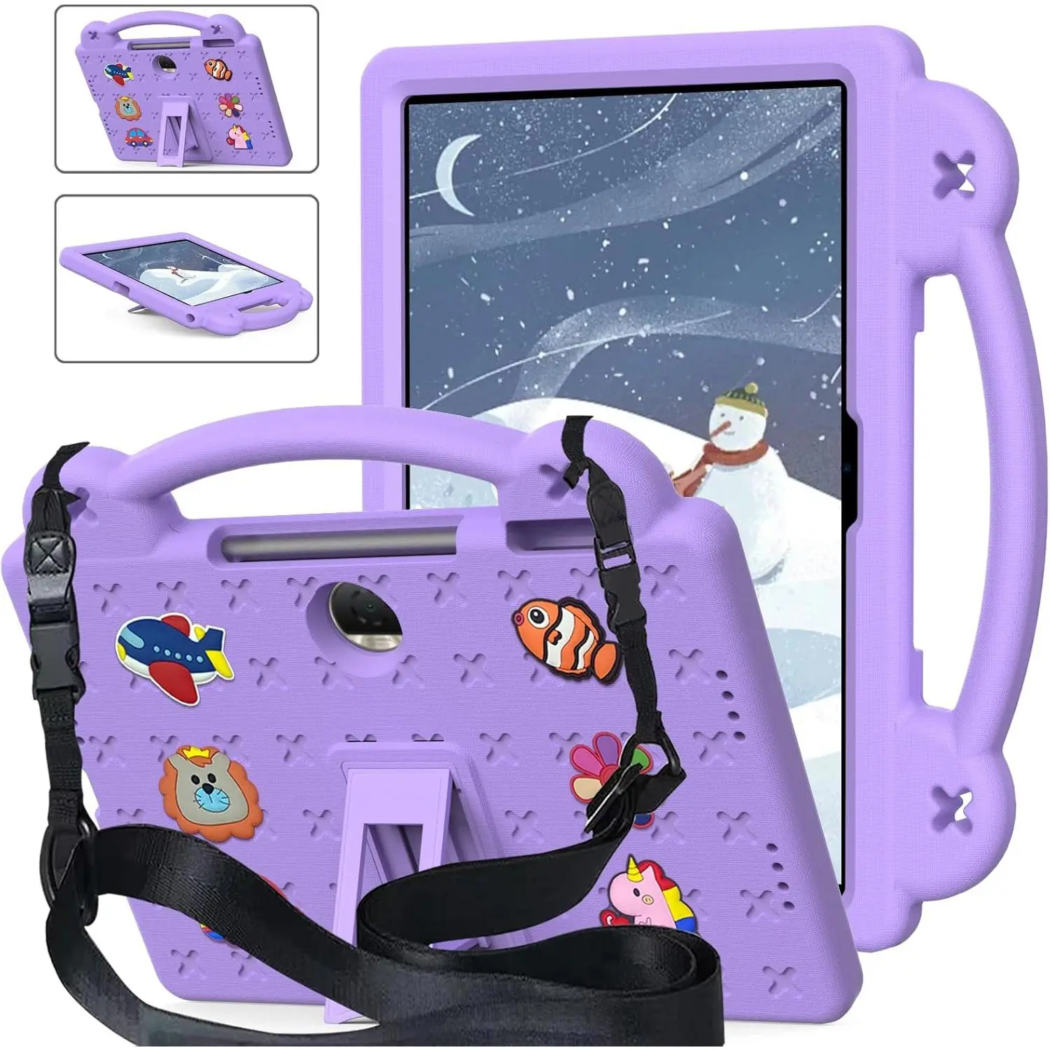 Shockproof EVA Tablet Casing for Honor Pad 9 2023 12.1in - Kids-Friendly, Durable, Foldable, Lightweight, with Handheld Handle, Shoulder Strap, Kickstand, Protection Tech Accessory
