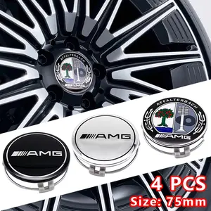 Mercedes Amg Wheel Center Cap Cover, Car Emblem Sticker, Custom Decoration Decal, Vehicle Exterior Decoration, Automotive Exterior Accessories