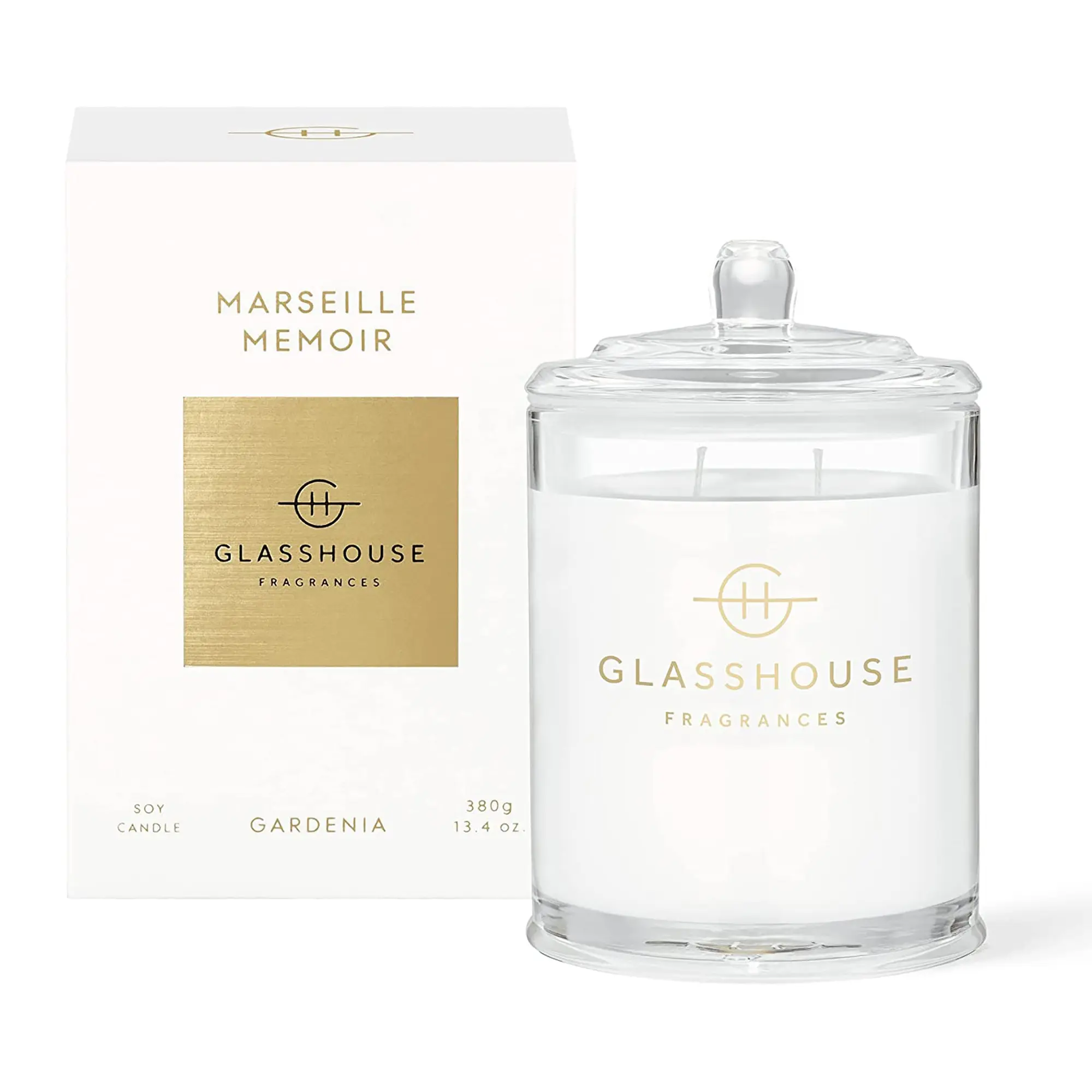 Glasshouse Fragrances Marseille Memoir Elegant Flower Scented Wax Household Candle - Home Decoration, Daily Aromatherapy, Instant Ambiance Enhancer, Deodorant Supply